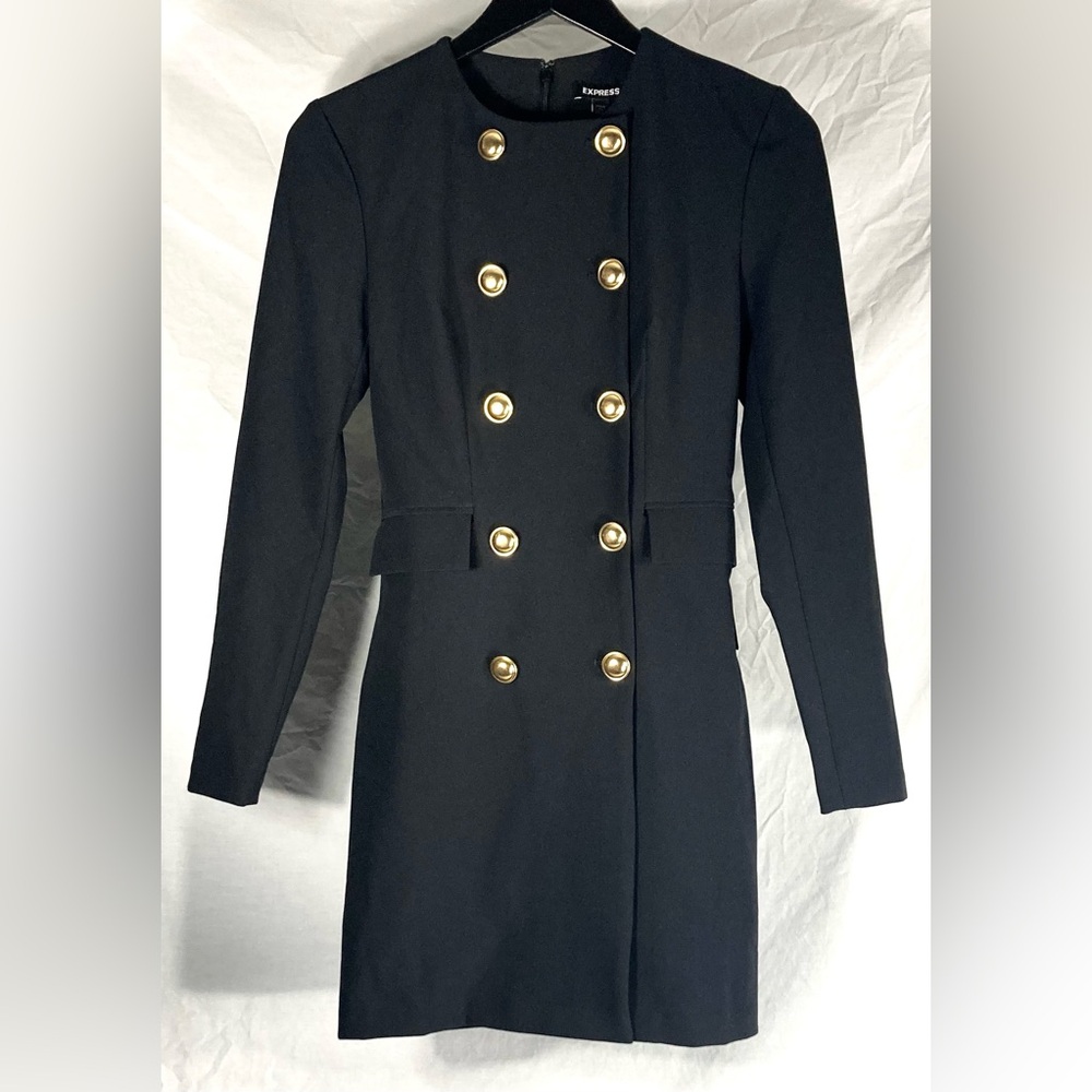 Express Black dress with Gold Accents
